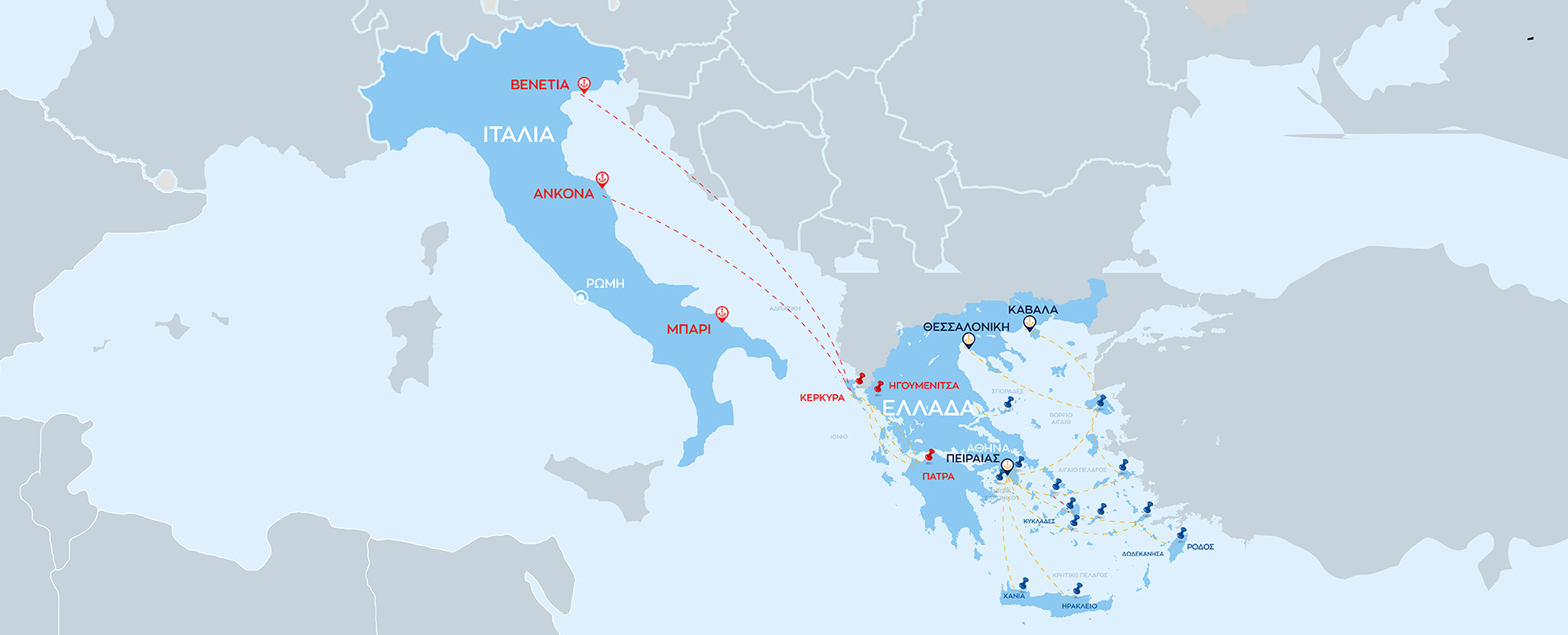 Attica Group Countries Map